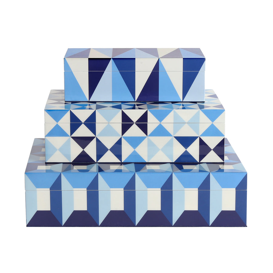Geometric Pattern Lacquer Box L | Jonathan Adler Sorrento | Oroa.com