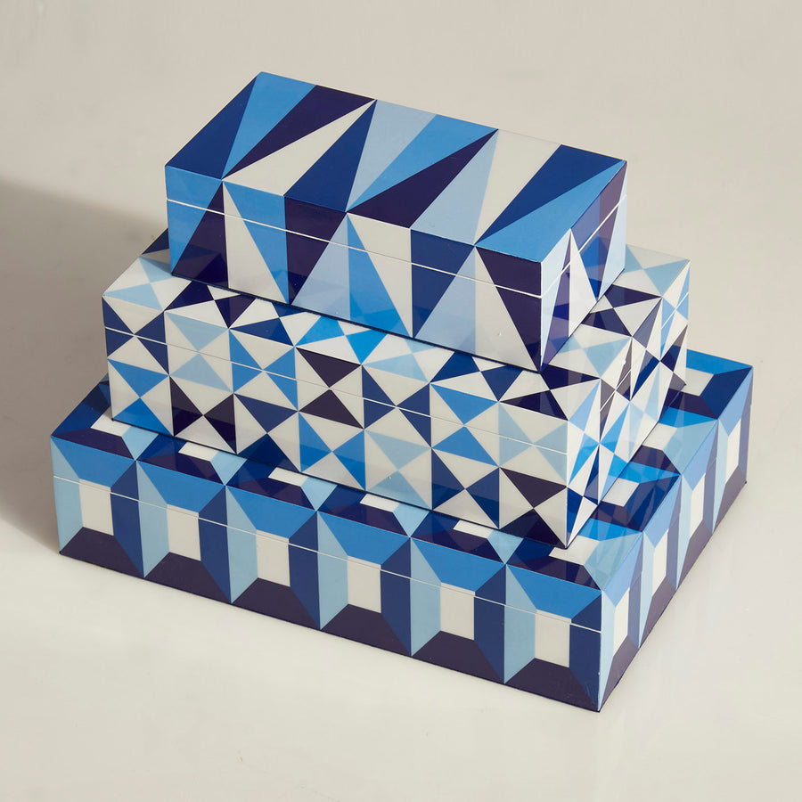 Geometric Pattern Lacquer Box L | Jonathan Adler Sorrento | Oroa.com