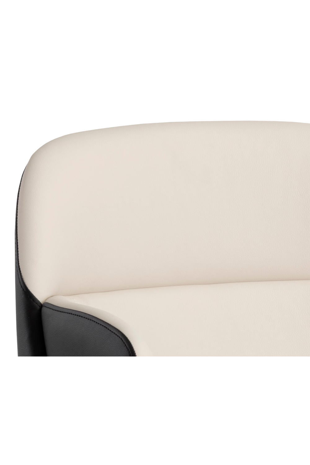 Cream and Black Leather Dining Chair by Splendido Hagan, alternate view 6