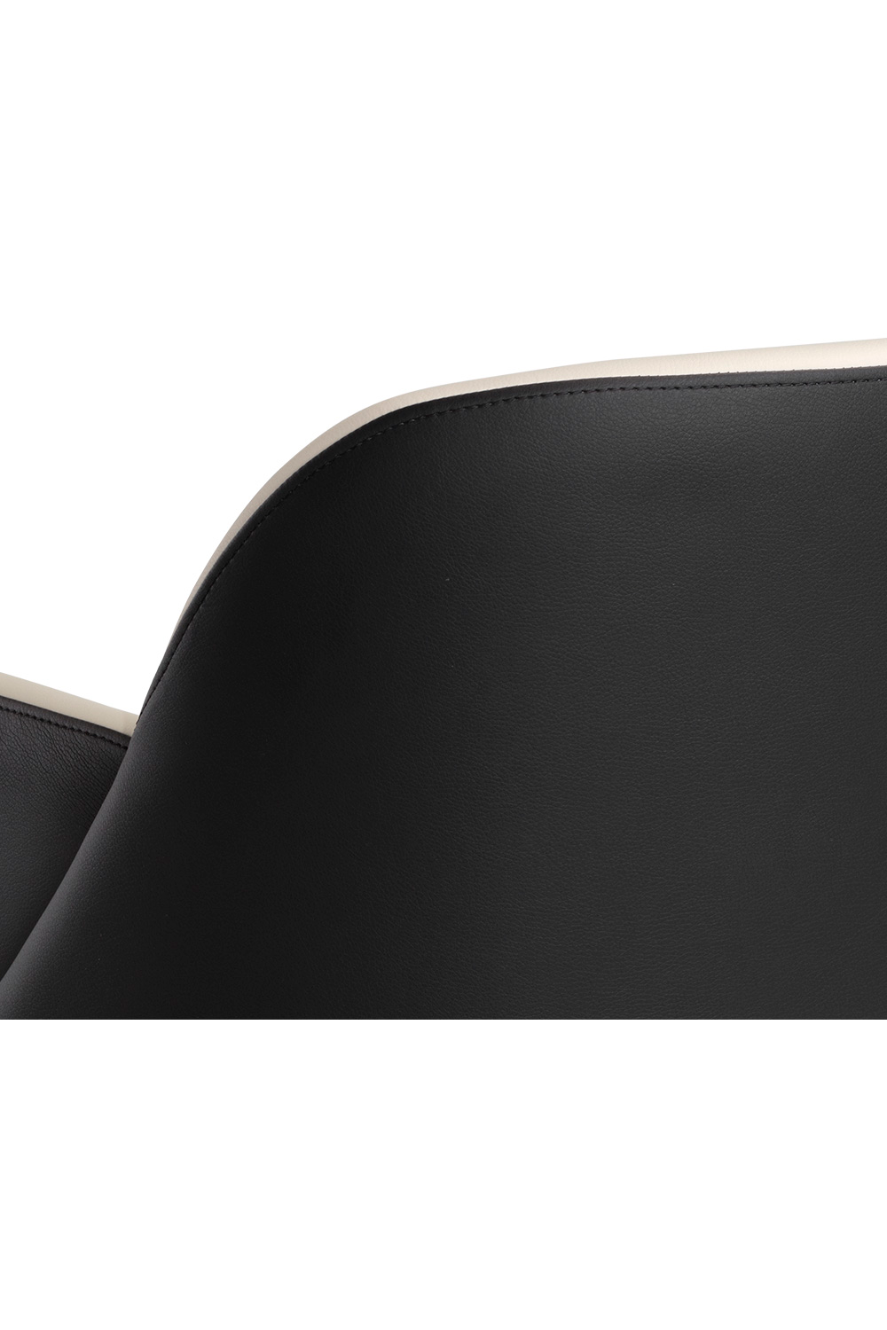 Cream and Black Leather Dining Chair by Splendido Hagan, alternate view 7