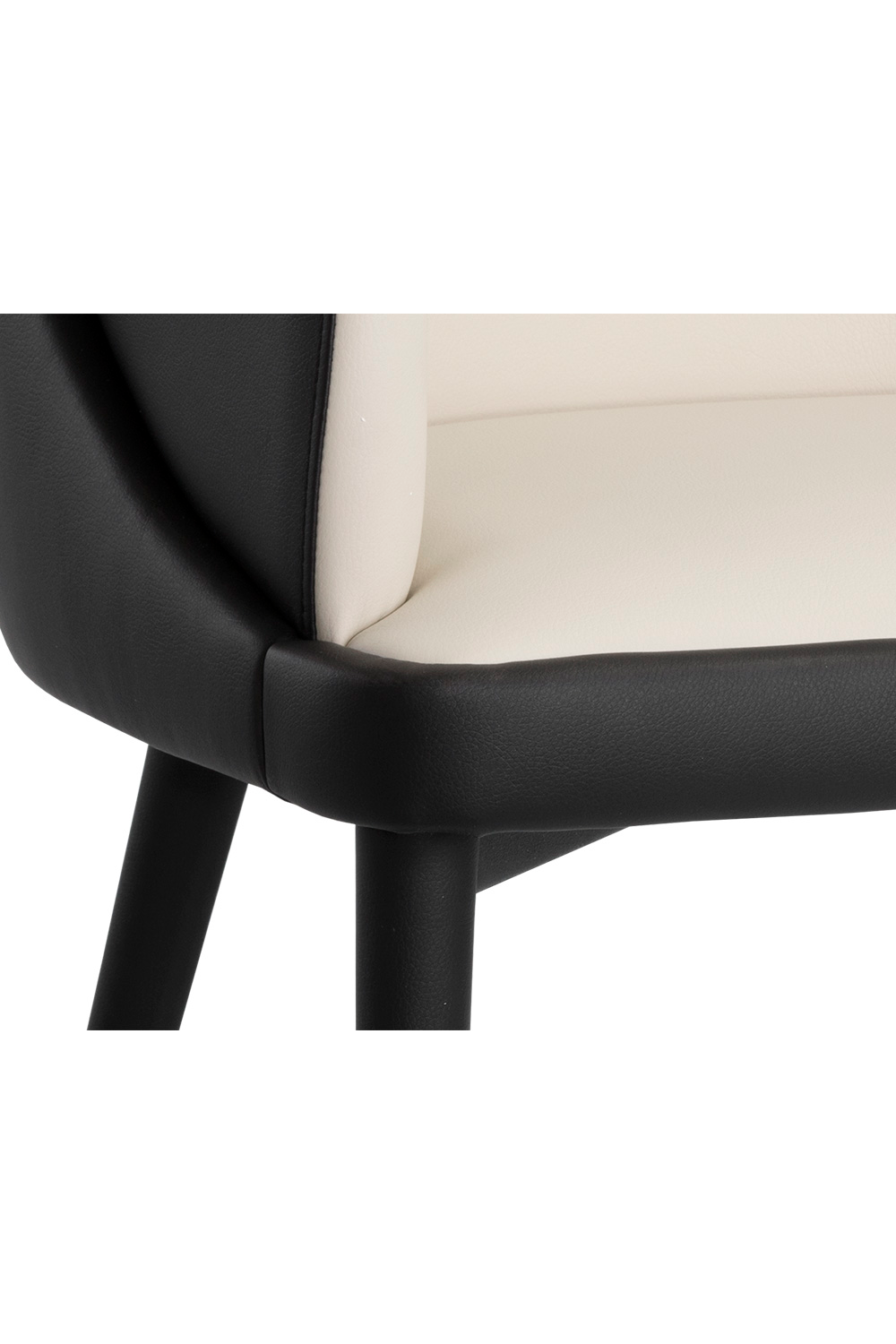 Cream and Black Leather Dining Chair by Splendido Hagan, alternate view 8