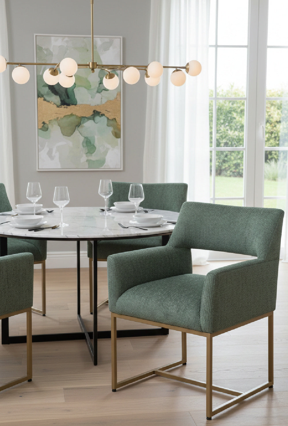 Teal Cutout-Back Dining Chair by Splendido Greco, alternate view 2