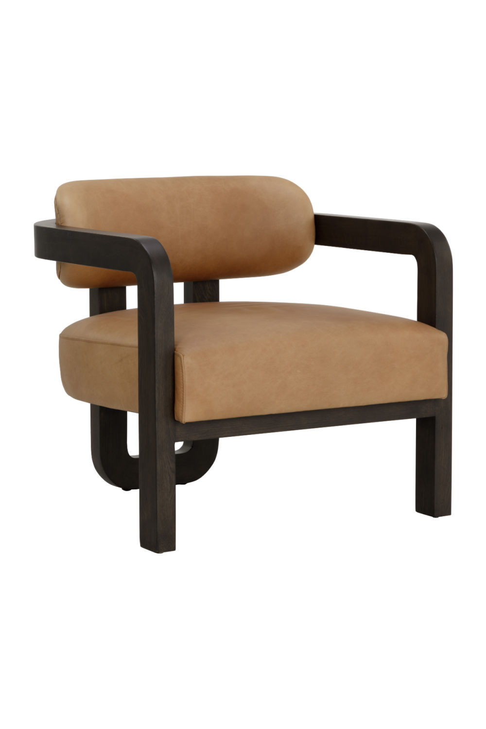 Brown Leather 3-Legged Lounge Chair by Splendido Madrone Accent Chair