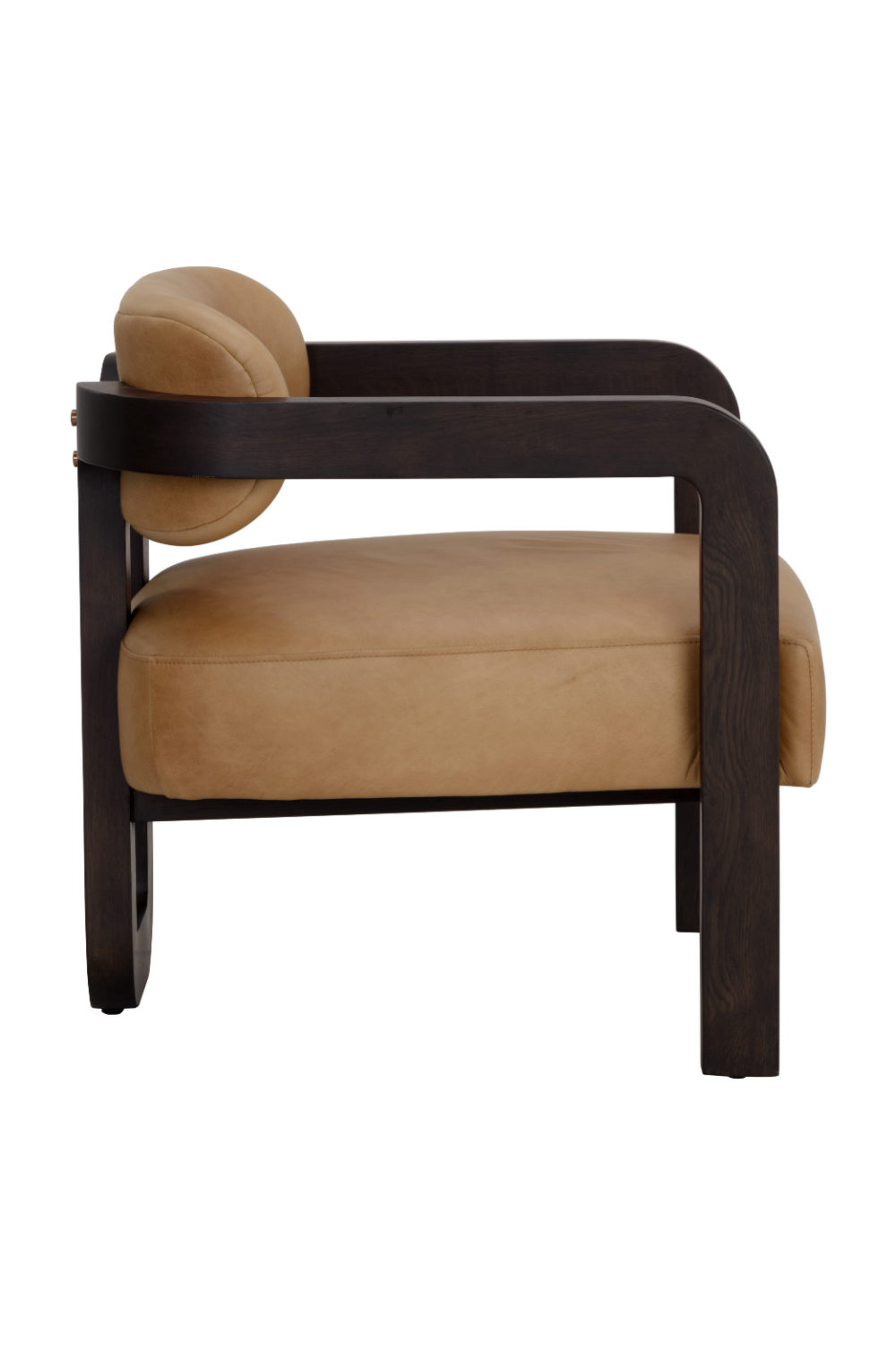 Brown Leather 3-Legged Lounge Chair by Splendido Madrone Accent Chair, alternate view 4