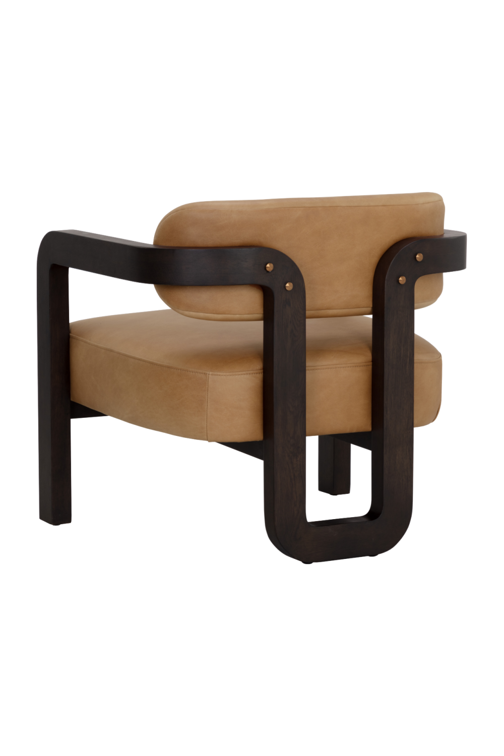 Brown Leather 3-Legged Lounge Chair by Splendido Madrone Accent Chair, alternate view 5