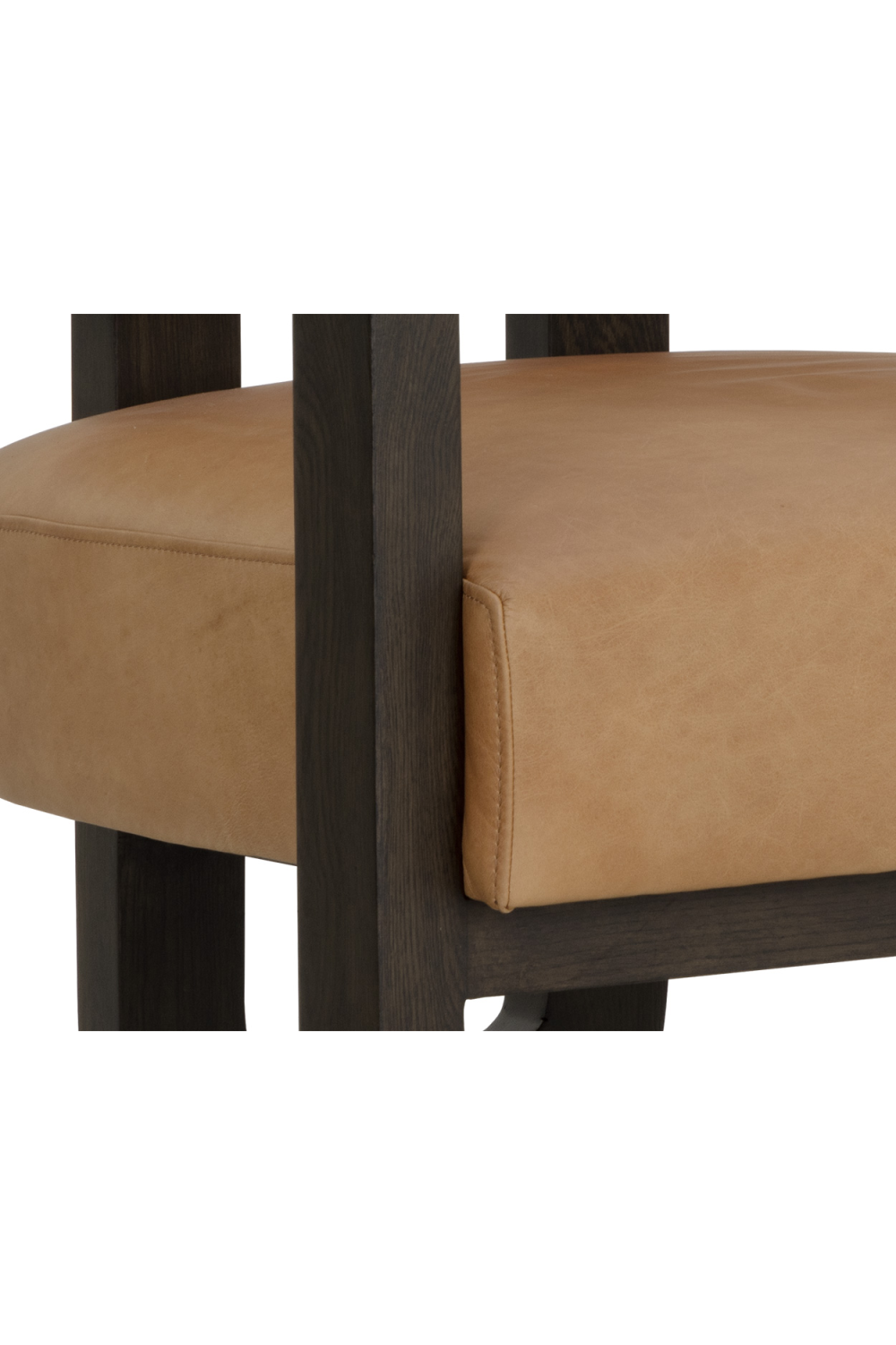 Brown Leather 3-Legged Lounge Chair by Splendido Madrone Accent Chair, alternate view 6