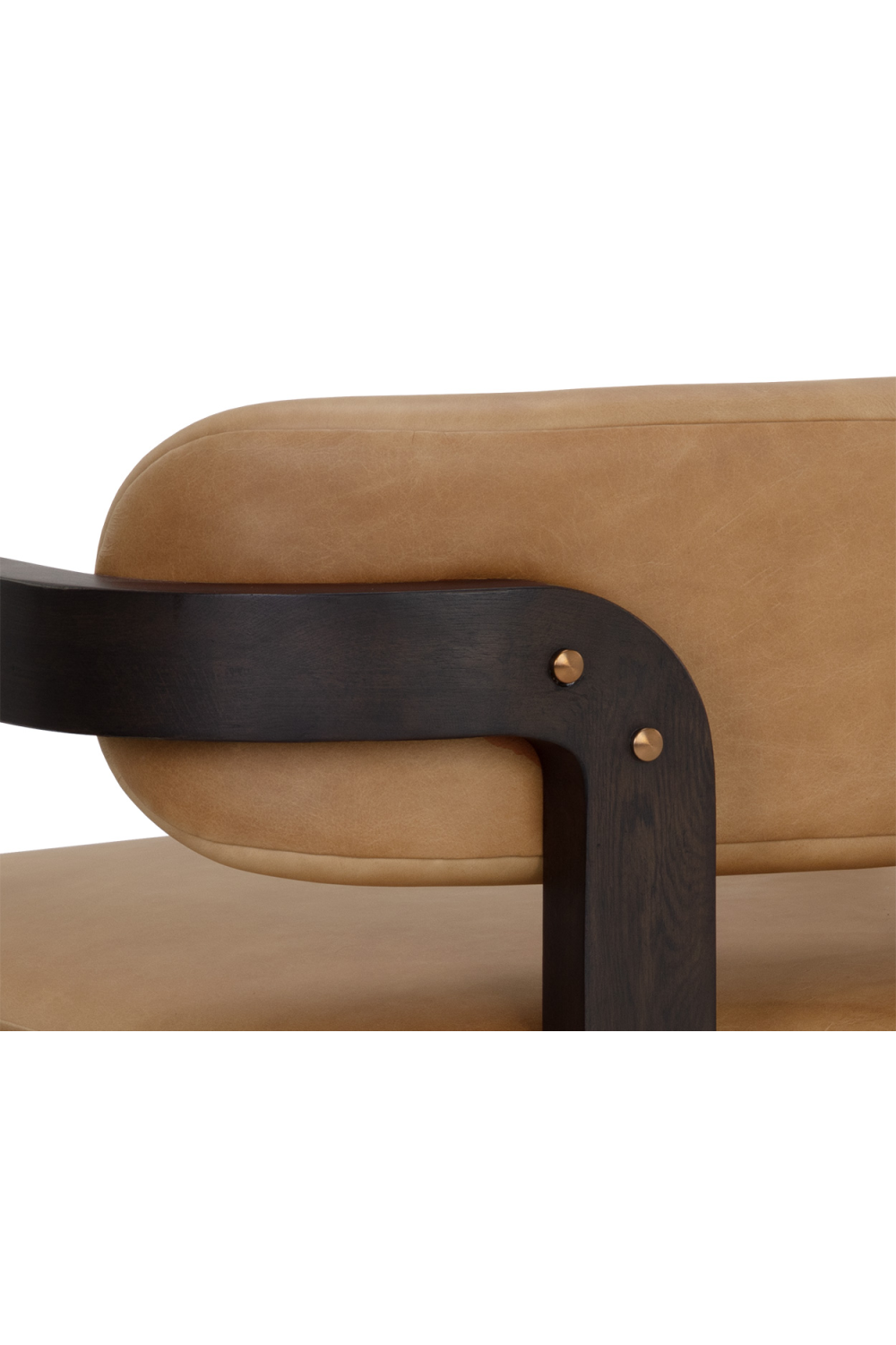 Brown Leather 3-Legged Lounge Chair by Splendido Madrone Accent Chair, alternate view 7