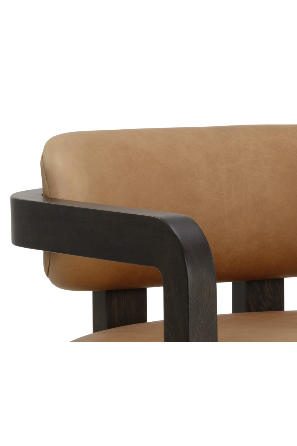 Brown Leather 3-Legged Lounge Chair by Splendido Madrone Accent Chair, alternate view 8