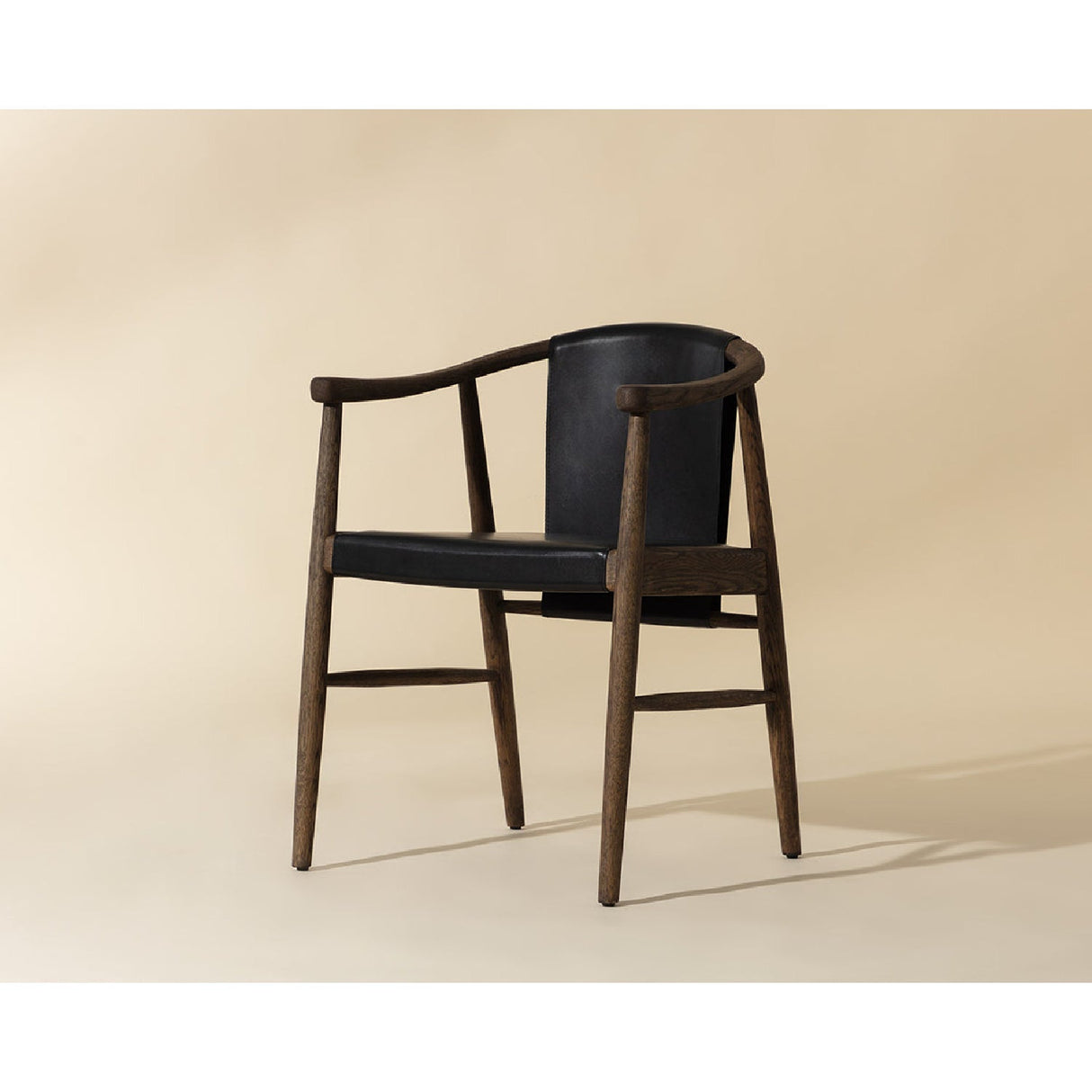Oak Black Leather Dining Chair by Splendido Aran, alternate view 9