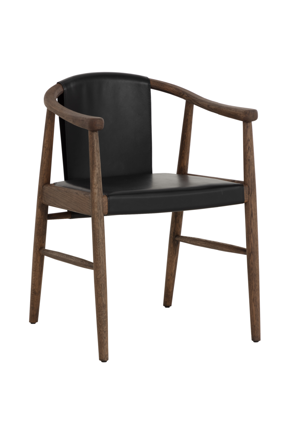 Oak Black Leather Dining Chair by Splendido Aran