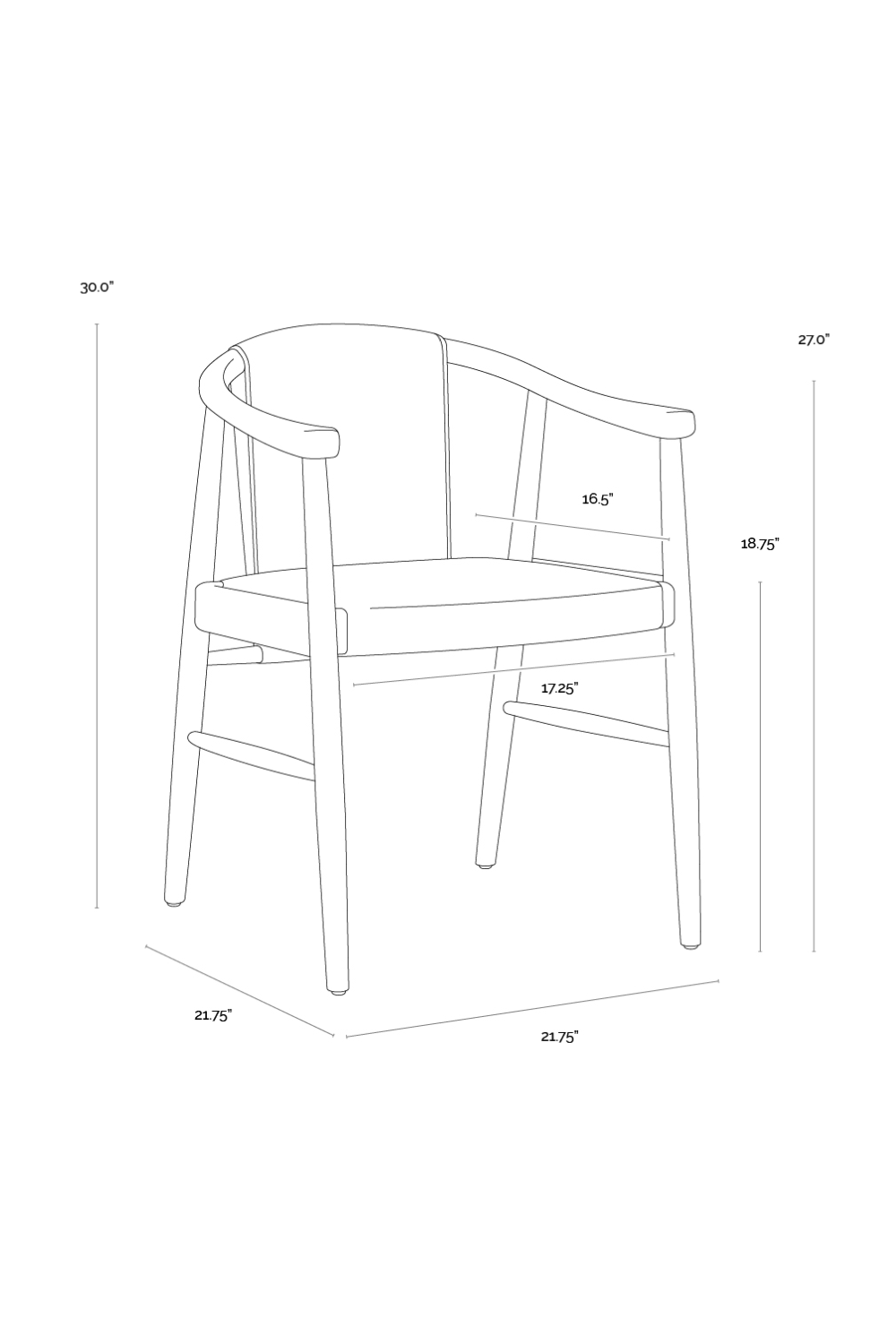 Oak Black Leather Dining Chair by Splendido Aran, alternate view 7
