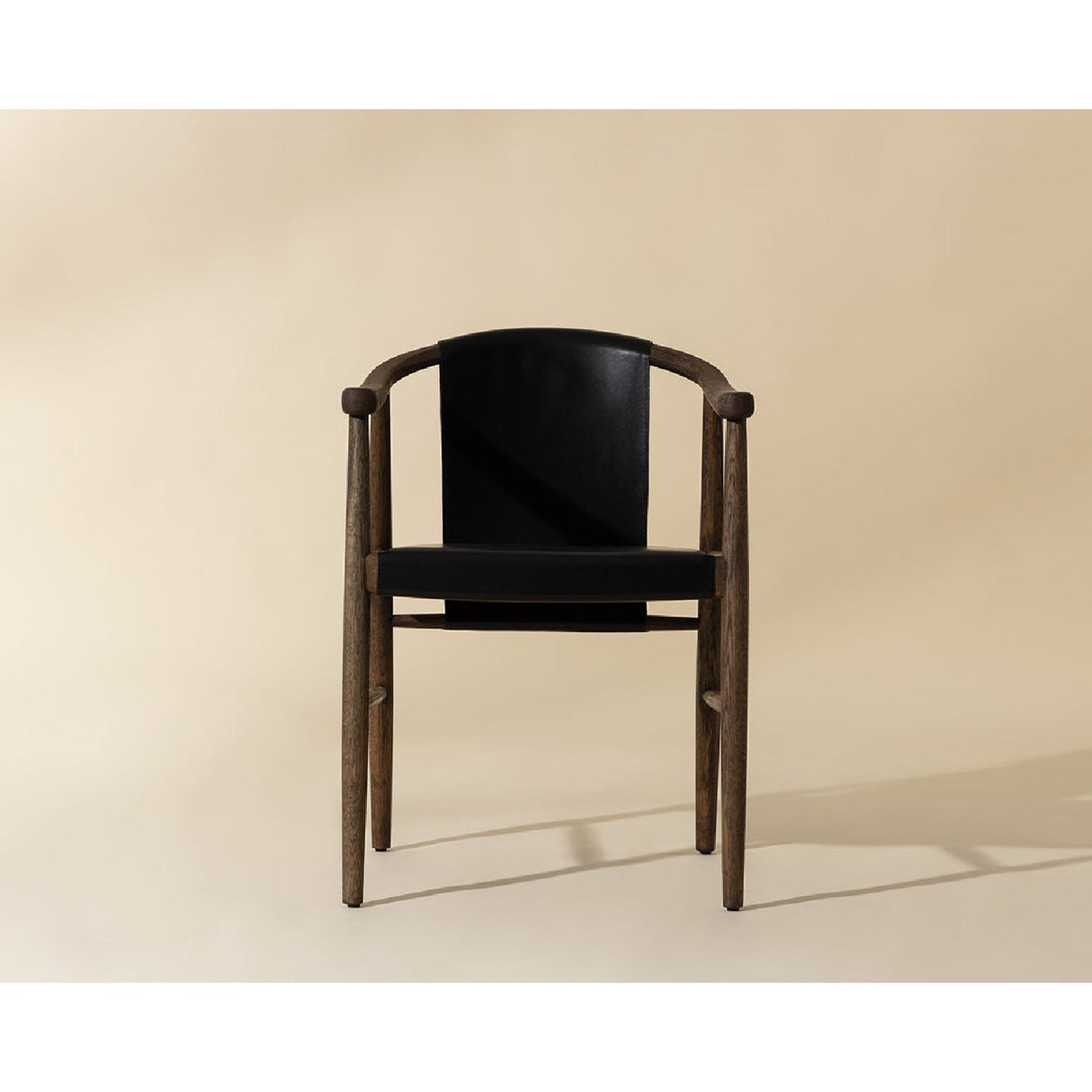 Oak Black Leather Dining Chair by Splendido Aran, alternate view 8
