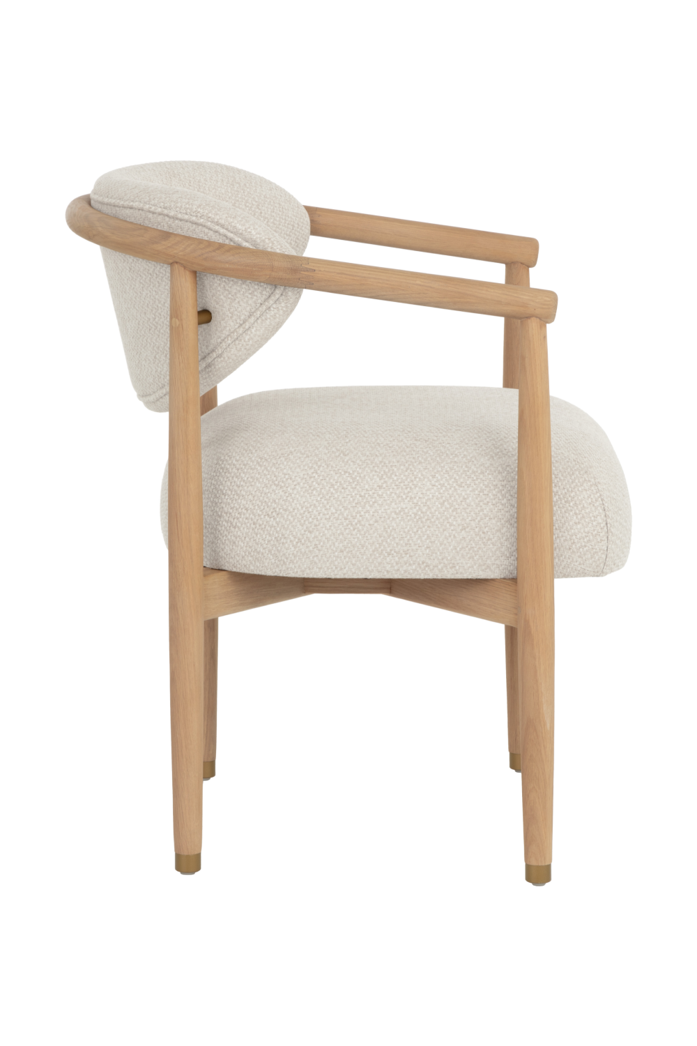 Round Oak Frame Dining Armchair by Splendido Sigrid Dining Chair, alternate view 4