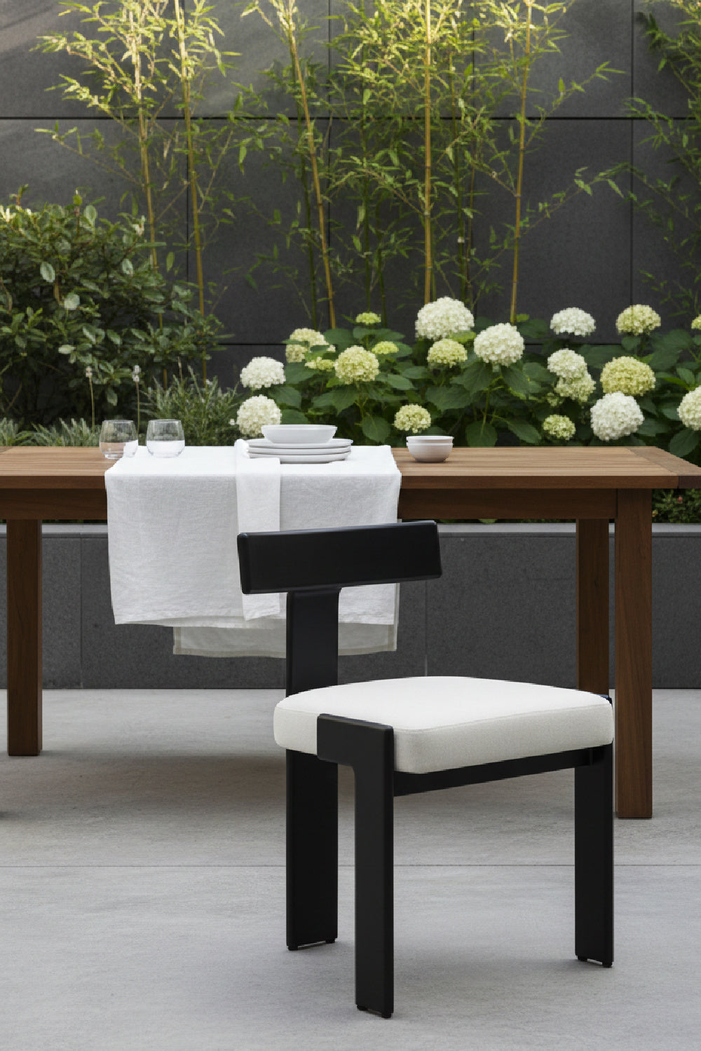 Modern European furniture - T-Shaped Back Indoor/Outdoor Dining Chairs (2) - www.oroa.com