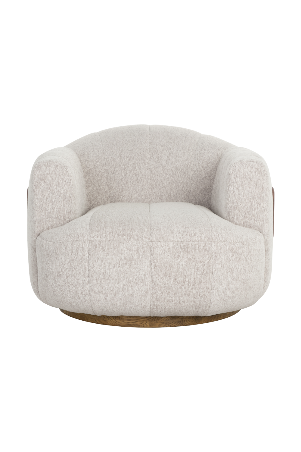 Cream Channeled Swivel Lounge Chair by Splendido Tadeo Accent Chair, alternate view 3