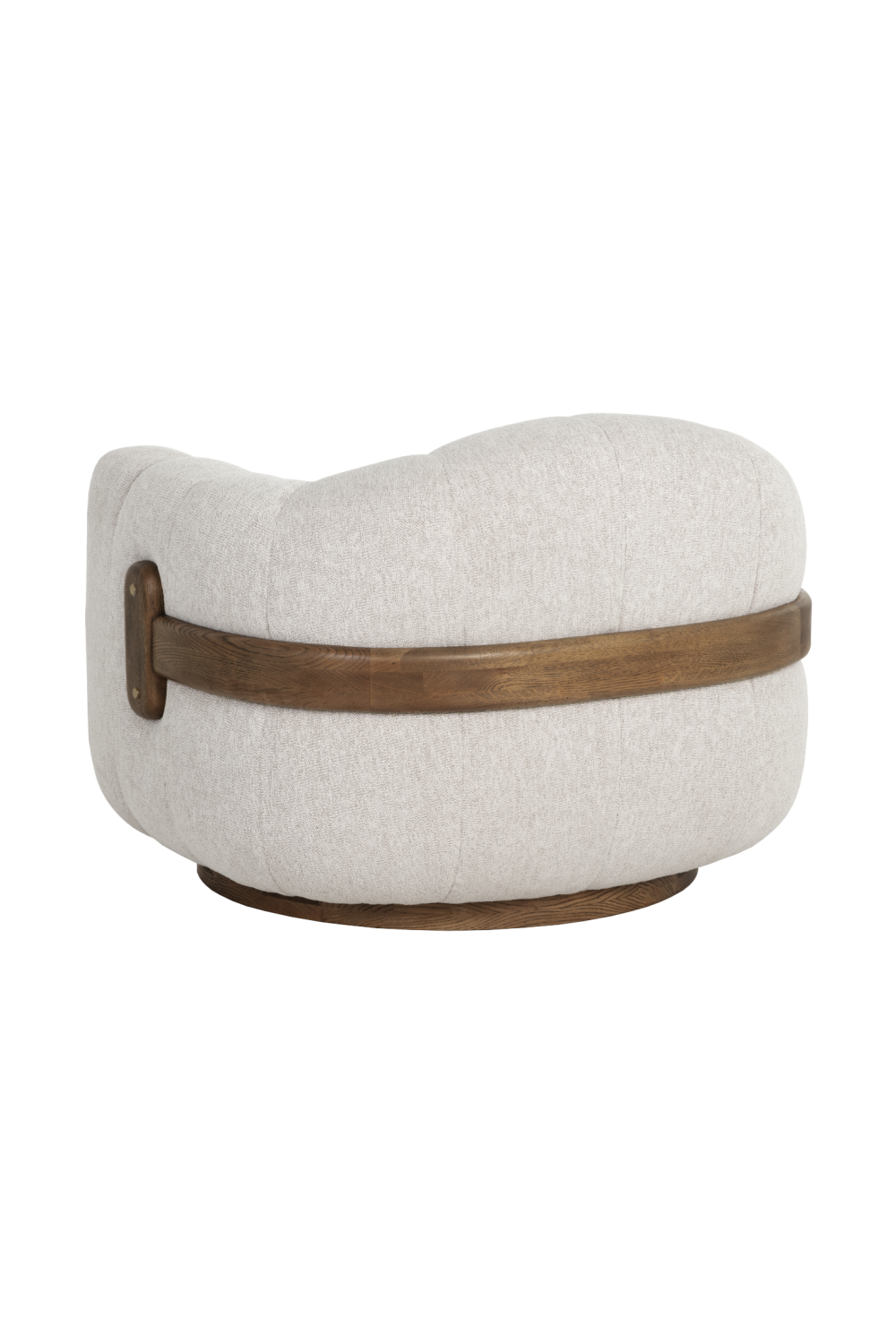 Cream Channeled Swivel Lounge Chair by Splendido Tadeo Accent Chair, alternate view 5