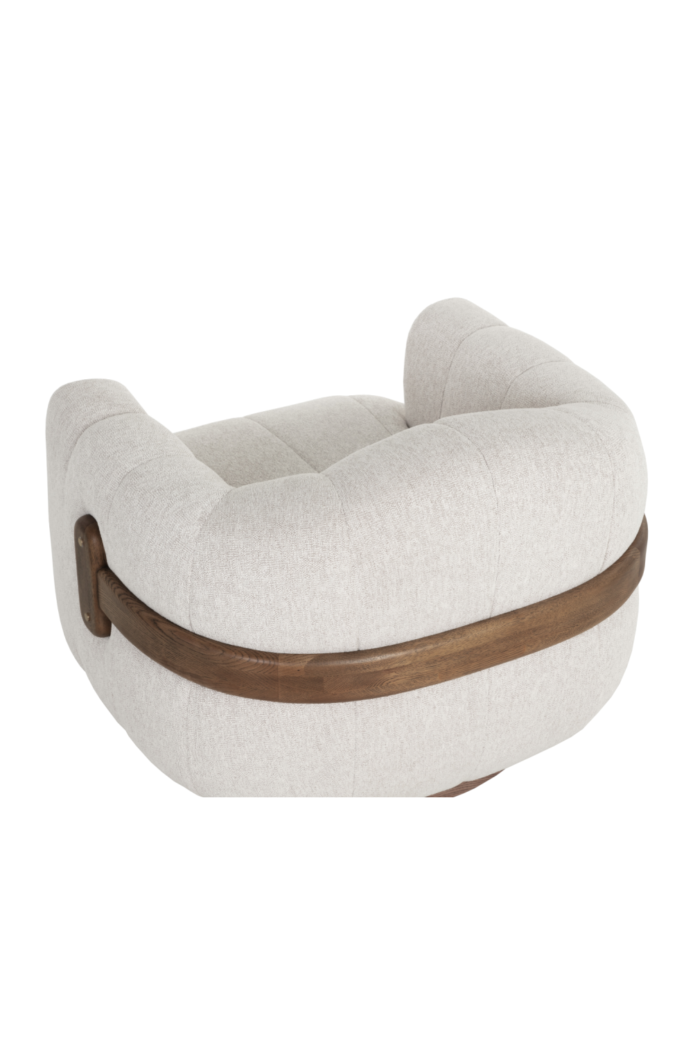 Cream Channeled Swivel Lounge Chair by Splendido Tadeo Accent Chair, alternate view 6