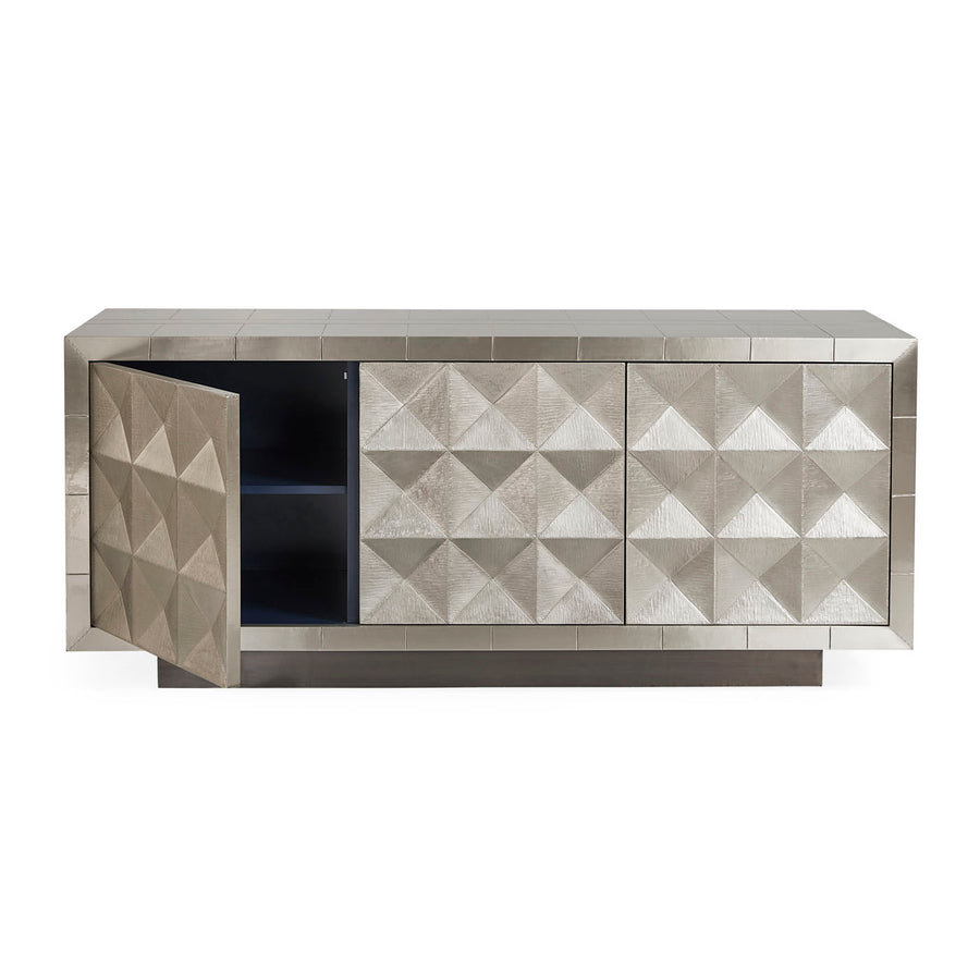 Nickel-Plated Faceted Sideboard | Jonathan Adler Talitha | Oroa.com