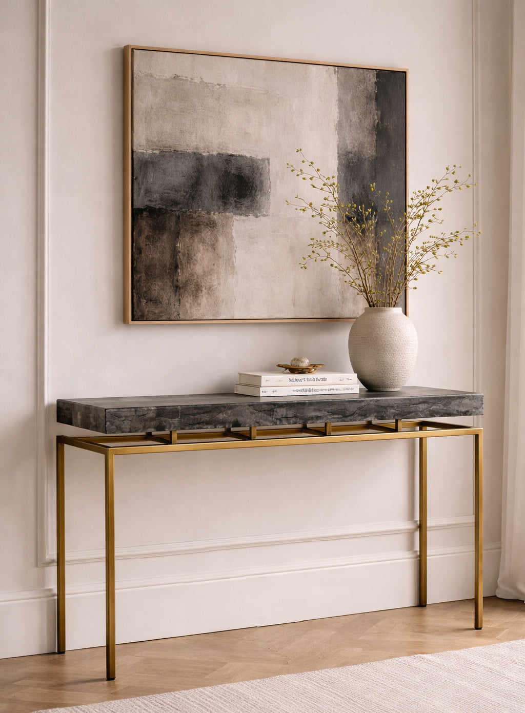 Gray Iron Console Table by Splendido Toreno, alternate view 2