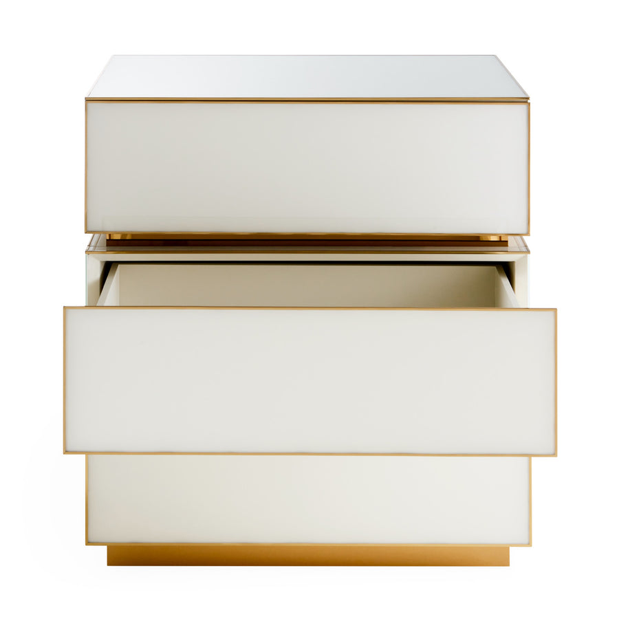 White Glass 3-Drawer Chest | Jonathan Adler Torino | Oroa.com
