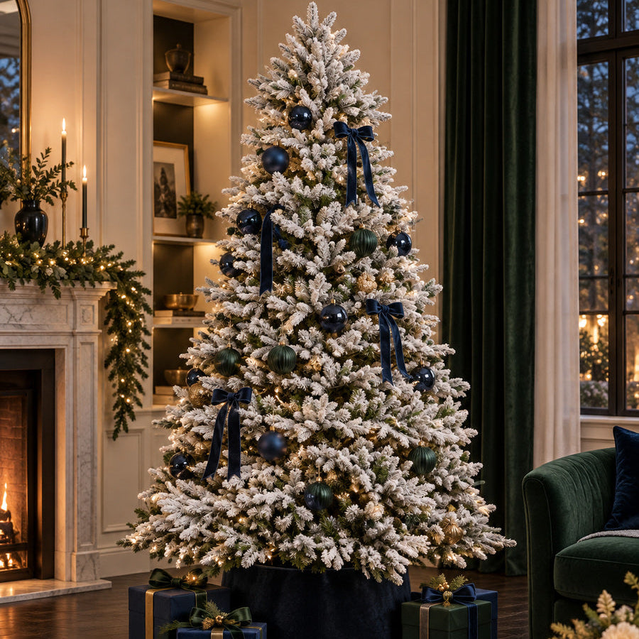 Modern European furniture - 7FT Snow‑Flocked Christmas Tree - www.oroa.com