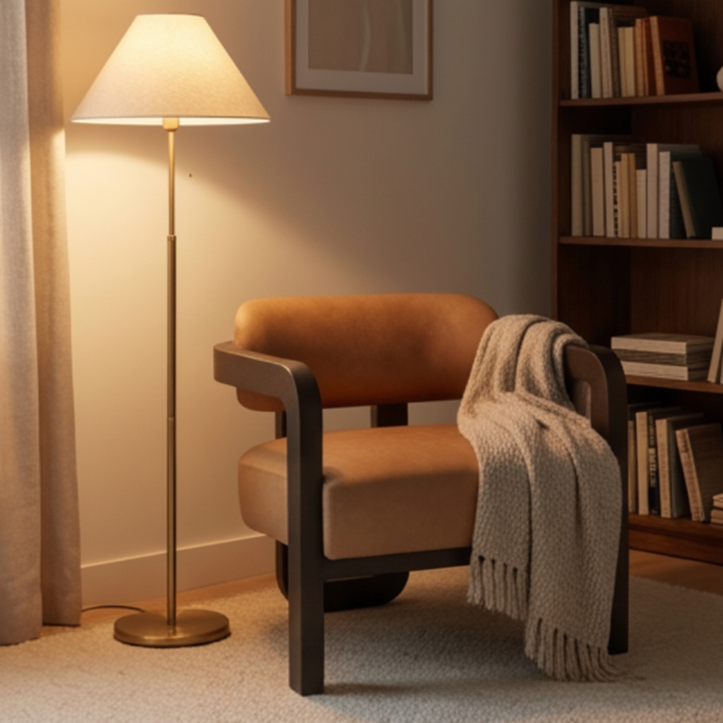 Brown Leather 3-Legged Lounge Chair by Splendido Madrone Accent Chair, alternate view 14
