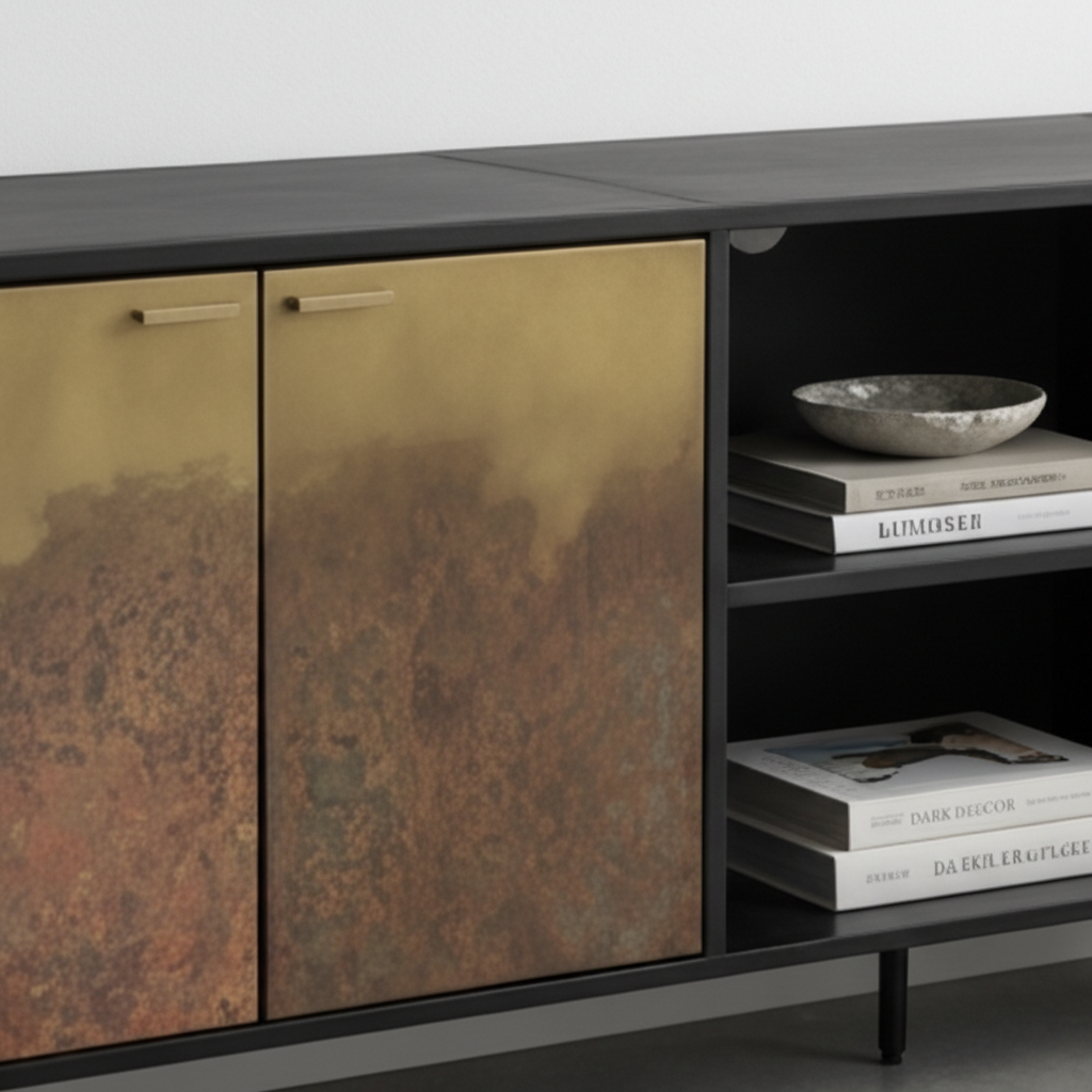 Antique Brass Patina 4-Door Cabinet by Splendido Auburn, alternate view 13