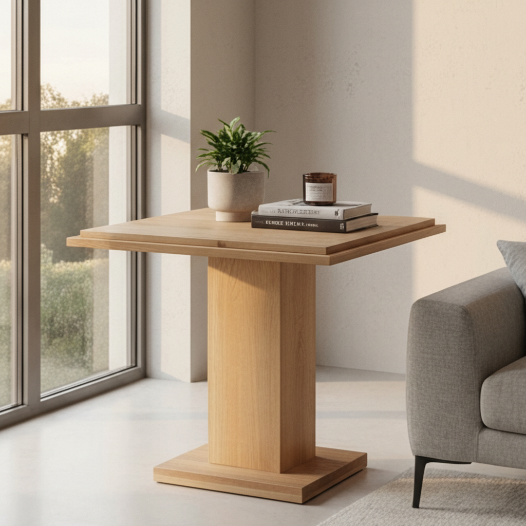 Modern European furniture - Square Natural Wood Table - www.oroa.com