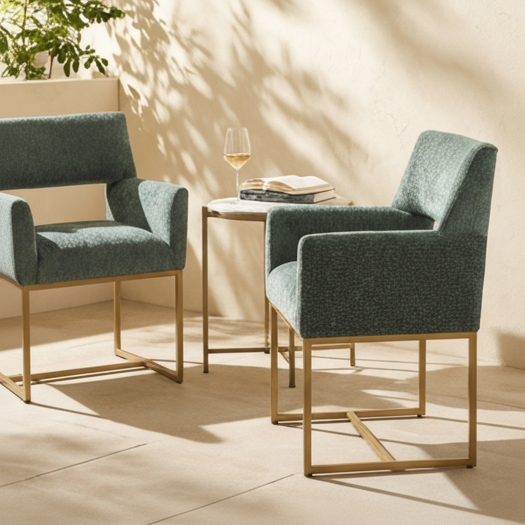 Teal Cutout-Back Dining Chair by Splendido Greco, alternate view 16