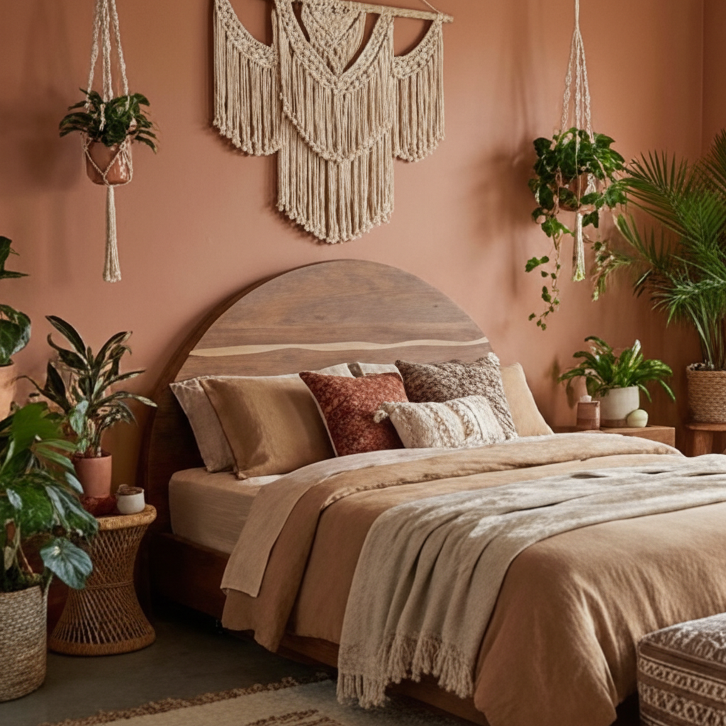 Modern European furniture - Arched Acacia Wood Bed - www.oroa.com