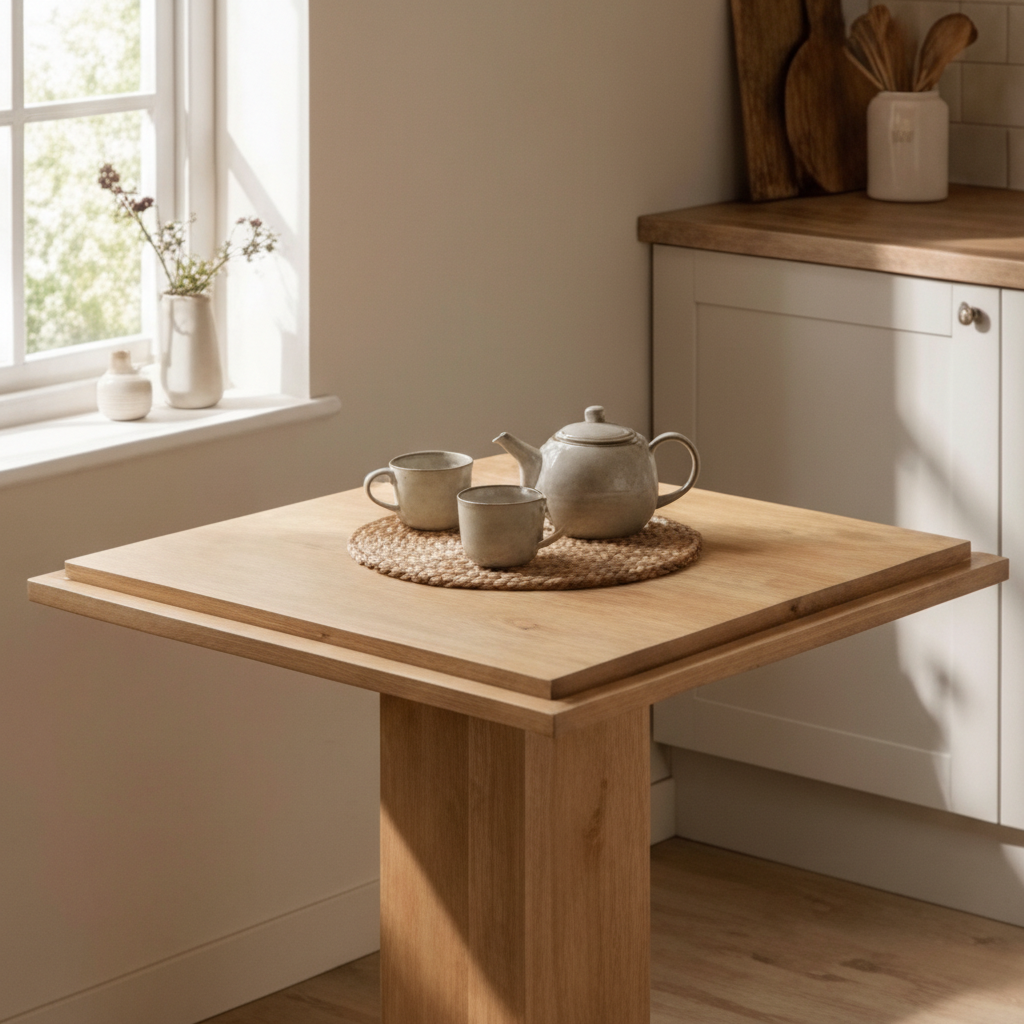 Modern European furniture - Square Natural Wood Table - www.oroa.com