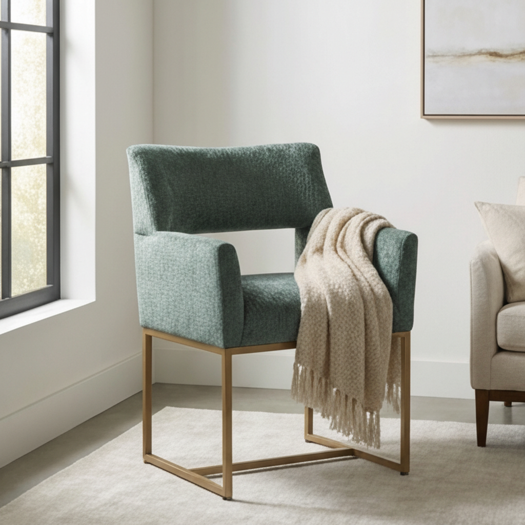 Teal Cutout-Back Dining Chair by Splendido Greco, alternate view 11