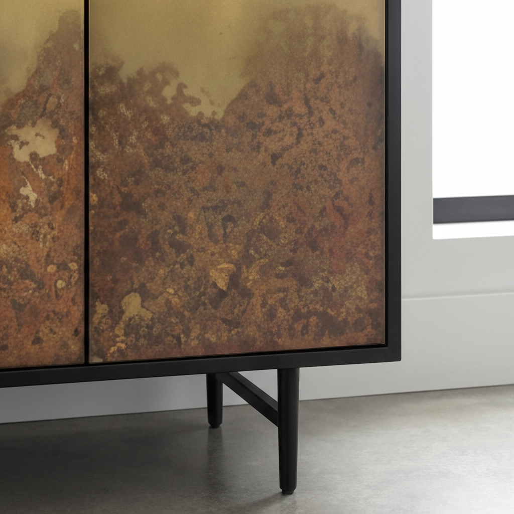 Antique Brass Patina 4-Door Cabinet by Splendido Auburn, alternate view 15