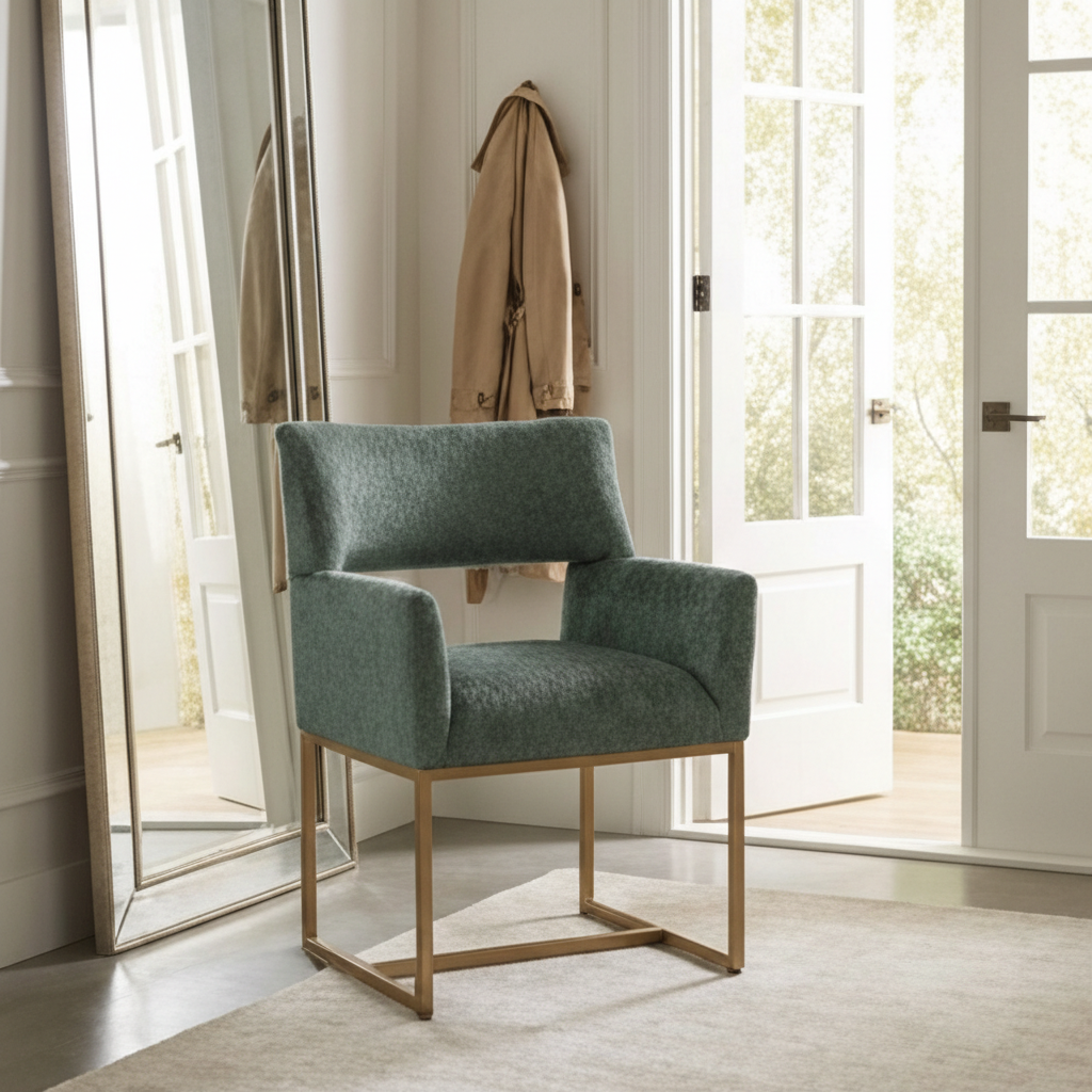 Teal Cutout-Back Dining Chair by Splendido Greco, alternate view 10