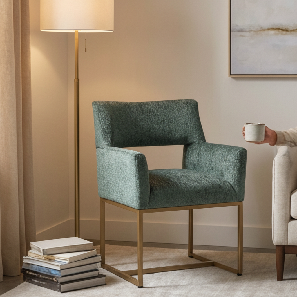 Teal Cutout-Back Dining Chair by Splendido Greco, alternate view 14