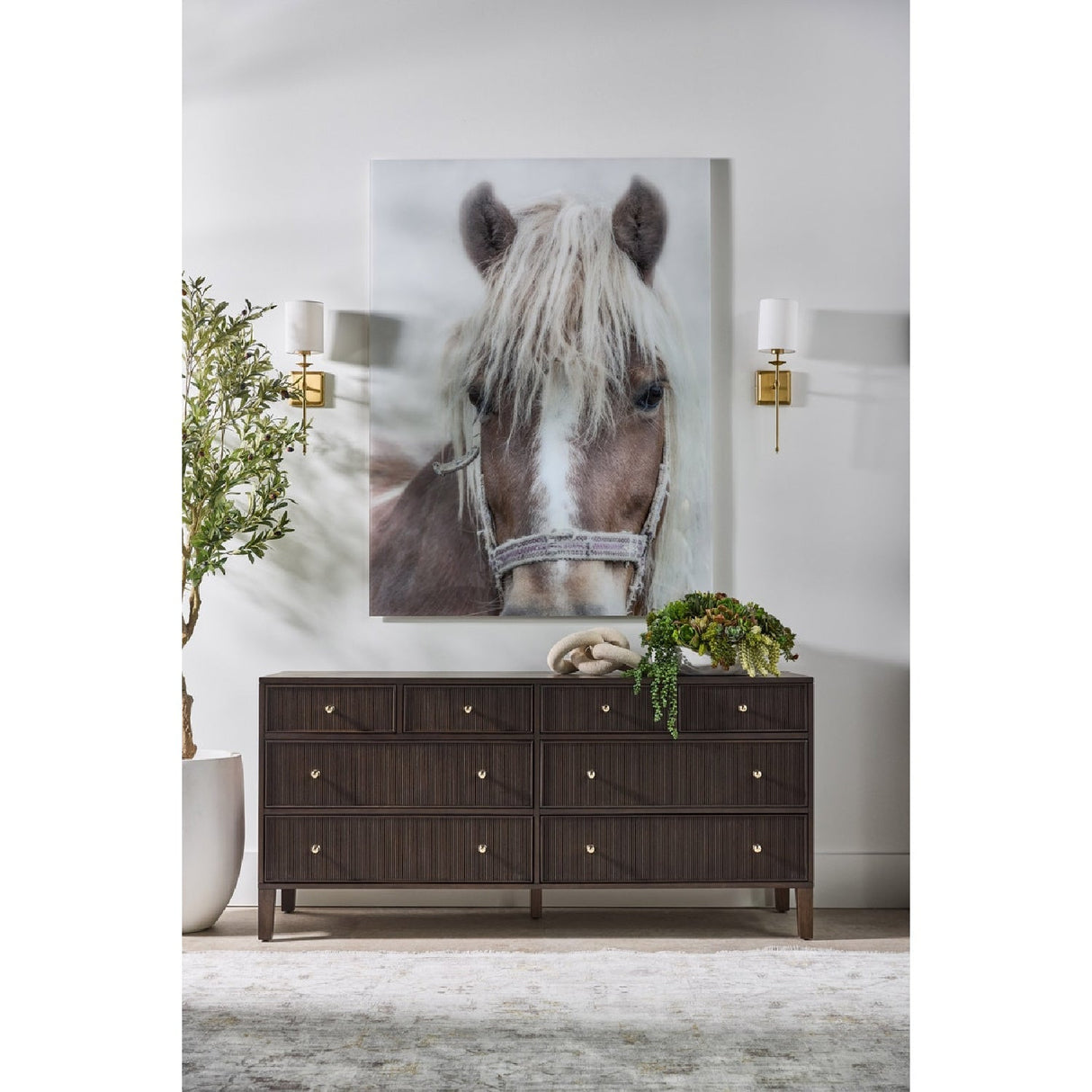 8-Drawer Oak Double Dresser | Living Essentials Highland – alternate view 41