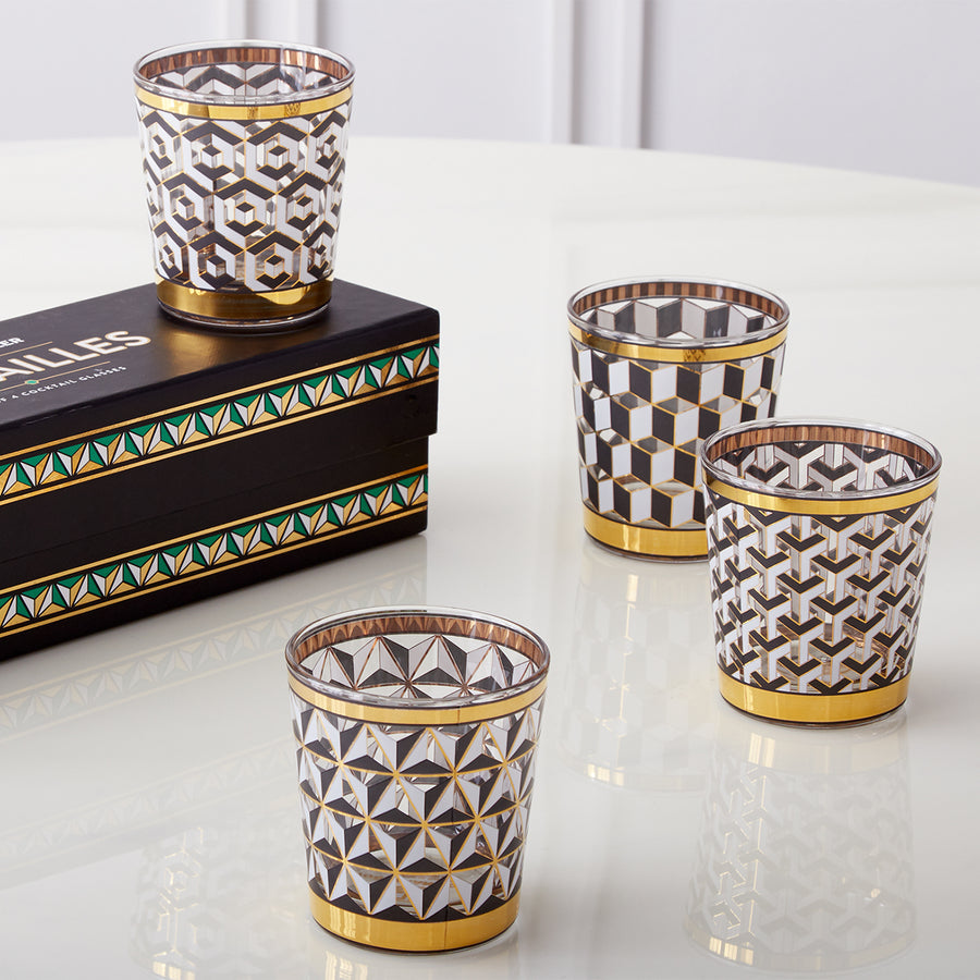 Gold Detail Glassware Set (4) | Jonathan Adler Versailles | Oroa.com