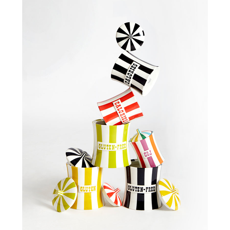 Stripes Porcelain Canister – Vice – angled view