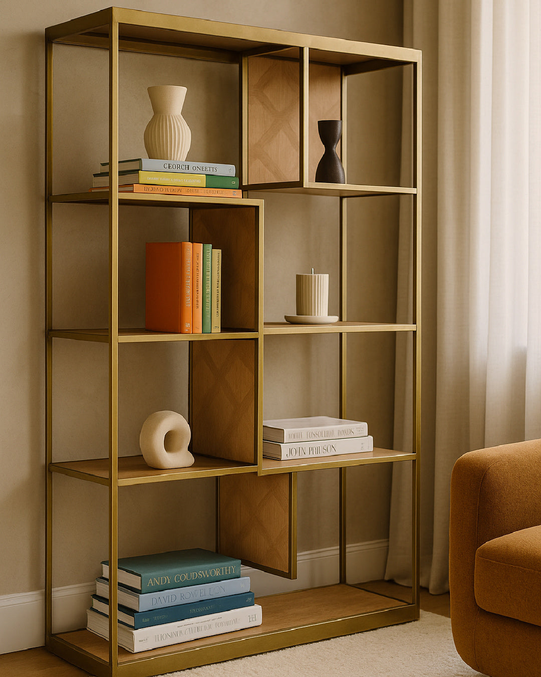brass wall shelving - www.oroa.com