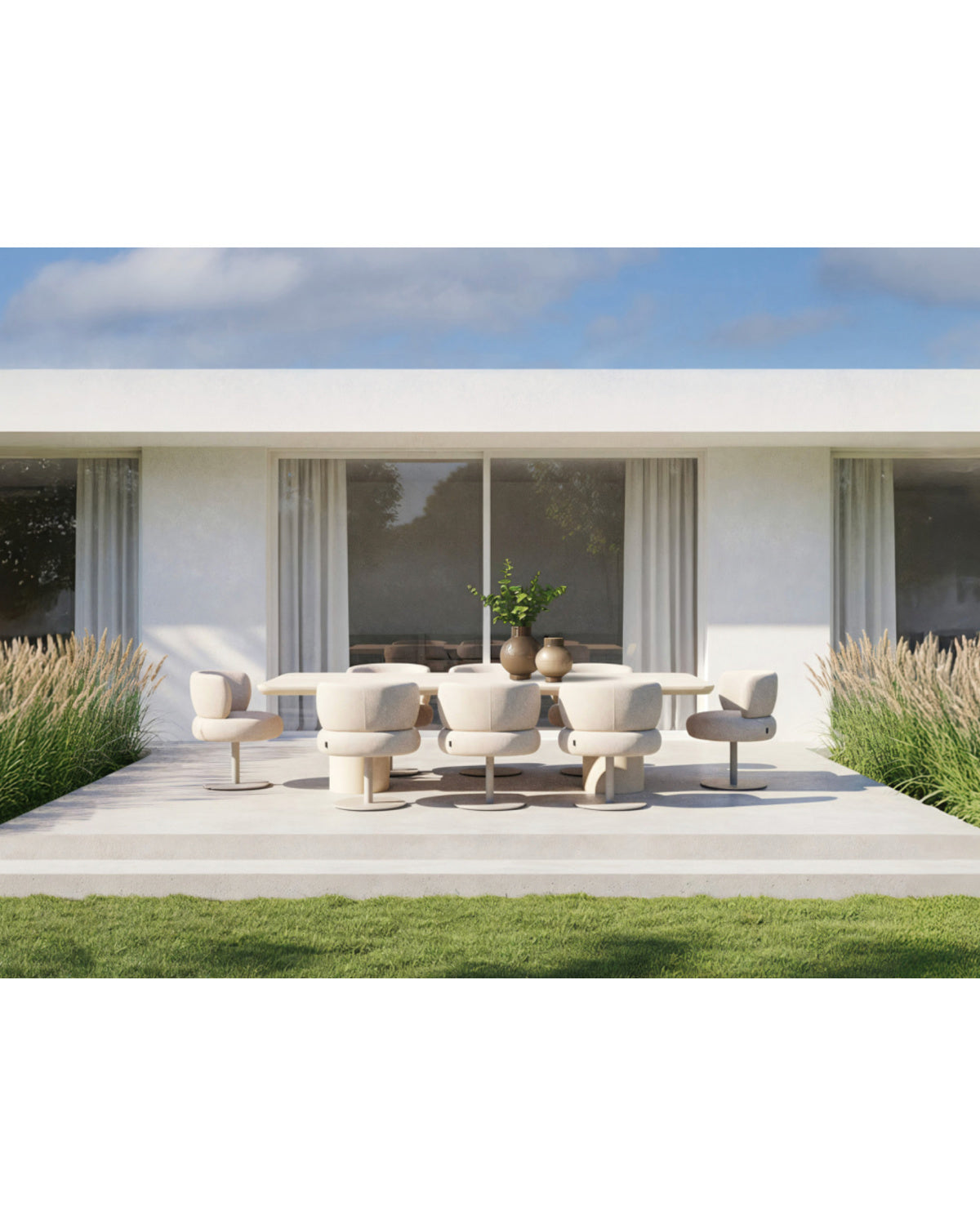 white outdoor dining table modern - www.oroa.com | Oroa.com