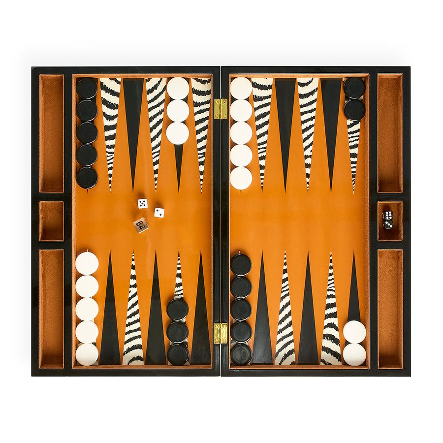 Velvet Lined Backgammon Set | Jonathan Adler Zebra | Oroa.com