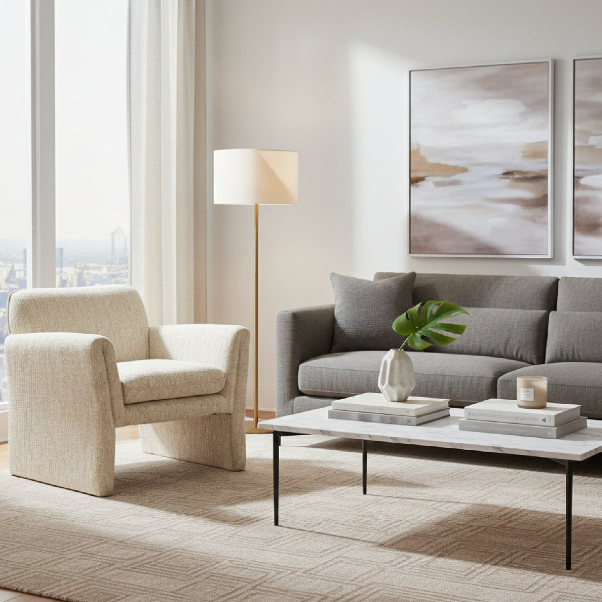 Oatmeal Beige Accent Chair | OROA Modern Dobra | Oroa.com