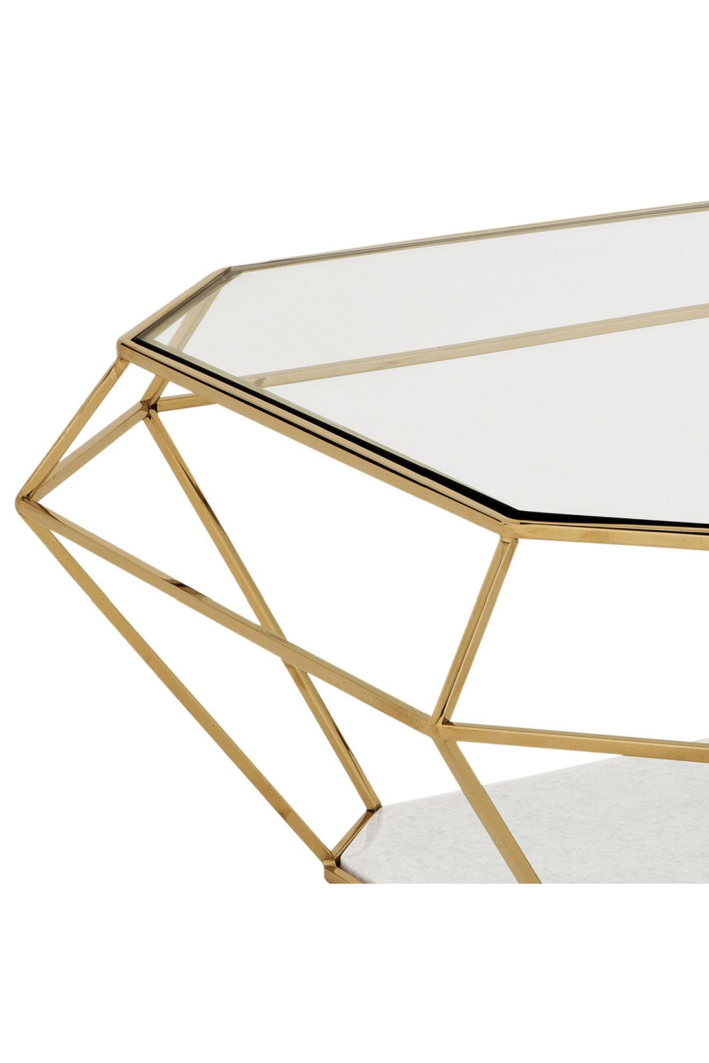 Polished Diamond Gold Coffee Table | Eichholtz Asscher  | OROA