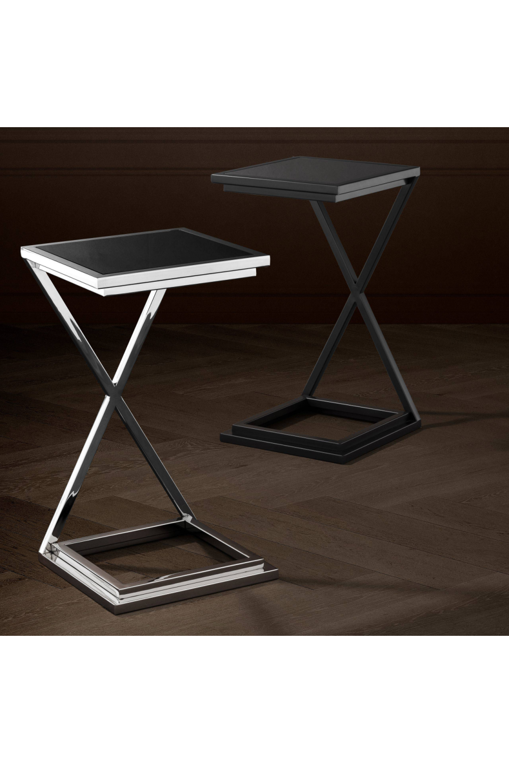 Gunmetal Glass Side Table | Eichholtz Cross | OROA