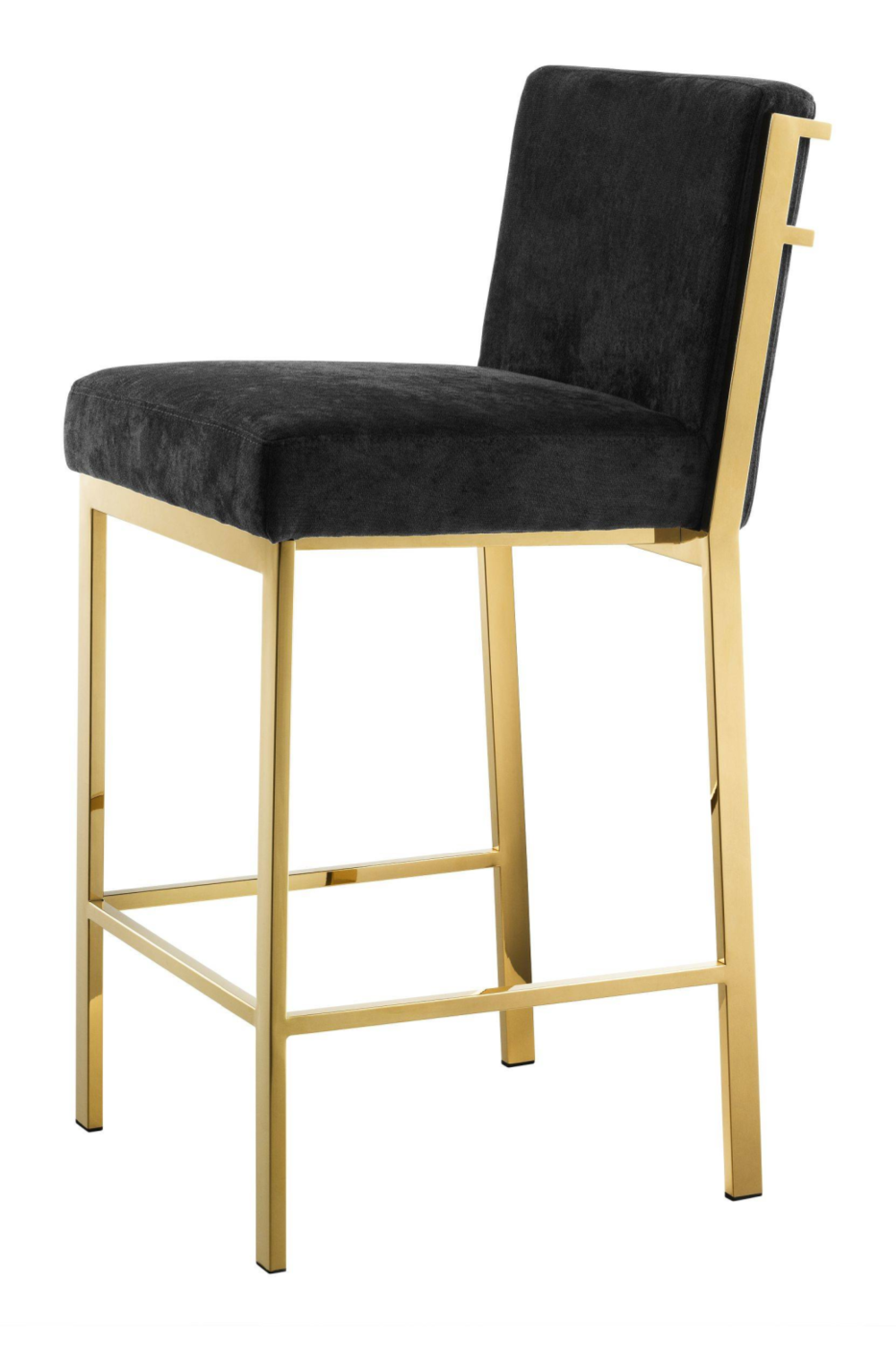Gold Black Velvet Counter Stool | Eichholtz Scott | OROA