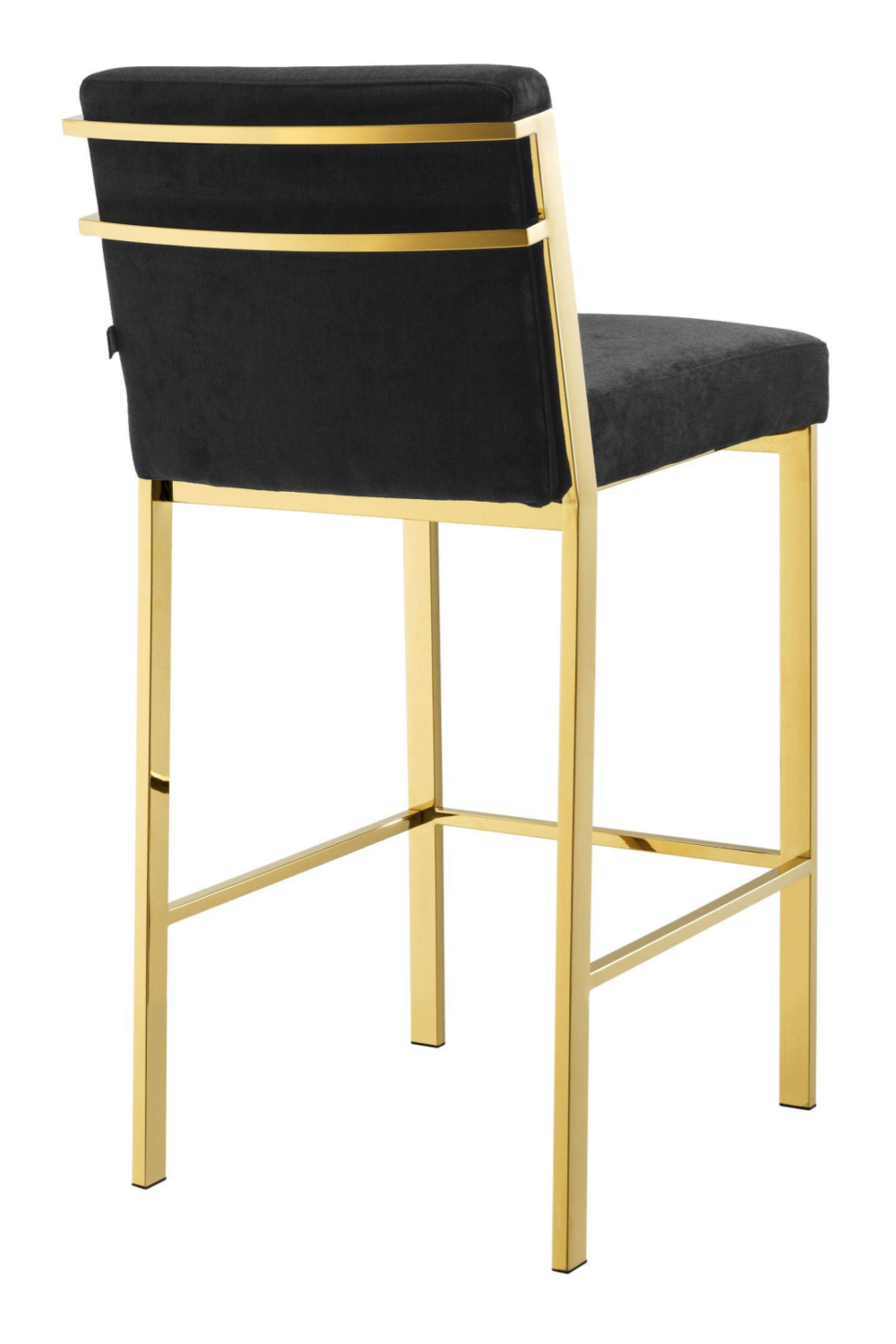 Gold Black Velvet Bar Stool | Eichholtz Scott | #1 Eichholtz Retailer