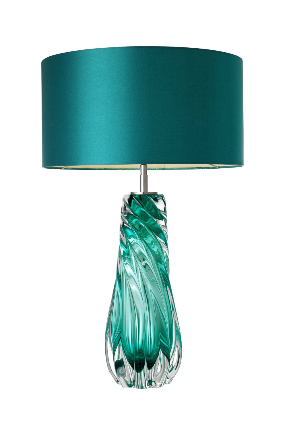 Teal glass best sale table lamp