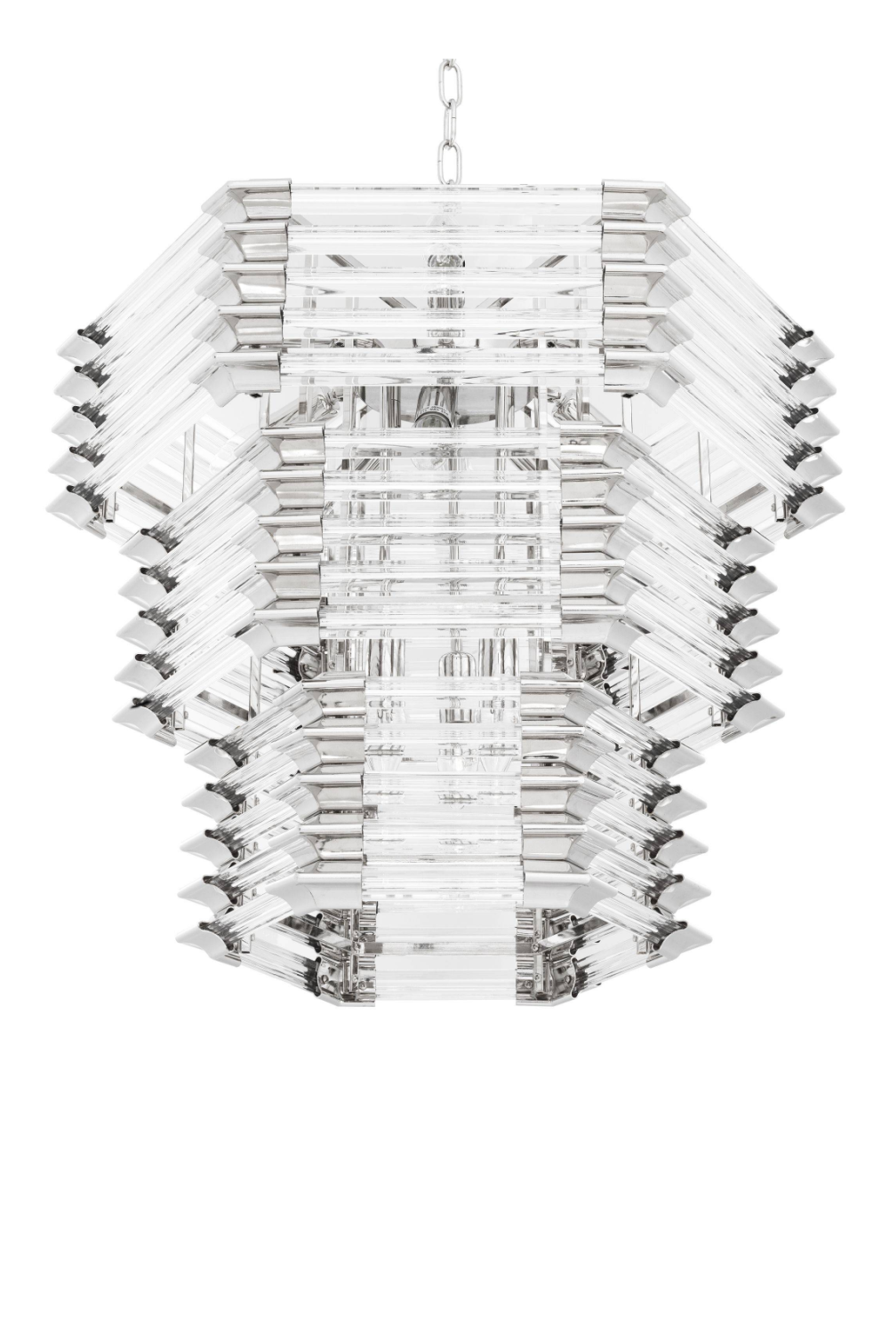 Layered Hexagonal Glass Chandelier | Eichholtz Wren | OROA