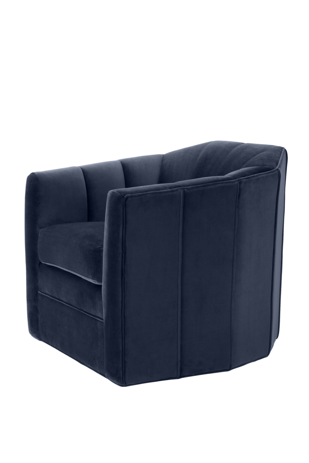 Blue Velvet Panelled Swivel Chair | Eichholtz Delancey | Oroa.com