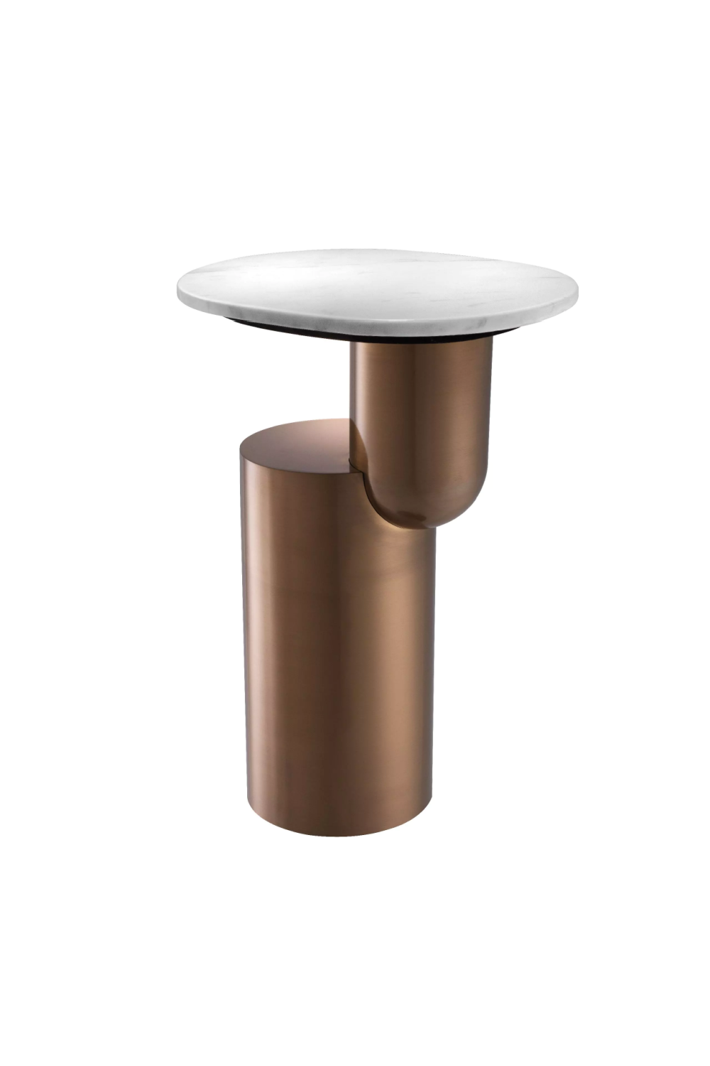 Copper Pedestal Marble Side Table | Eichholtz Tosca | OROA TRADE